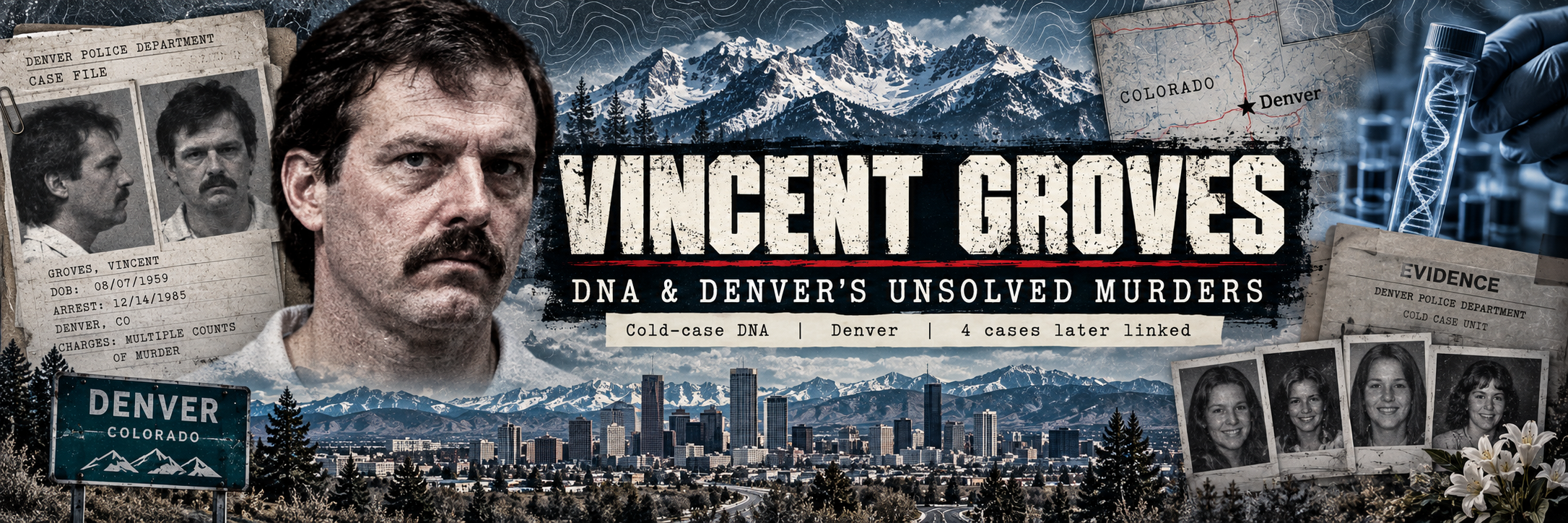 Vincent Groves Denver cold-case DNA header for Jaded Evidence.