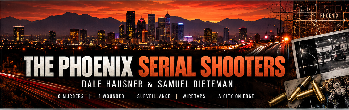 Phoenix Serial Shooters Dale Hausner and Samuel Dieteman header for Jaded Evidence.